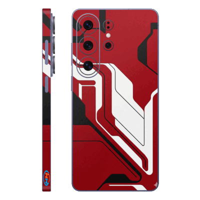 Alternative view of red and White Mobile Skin