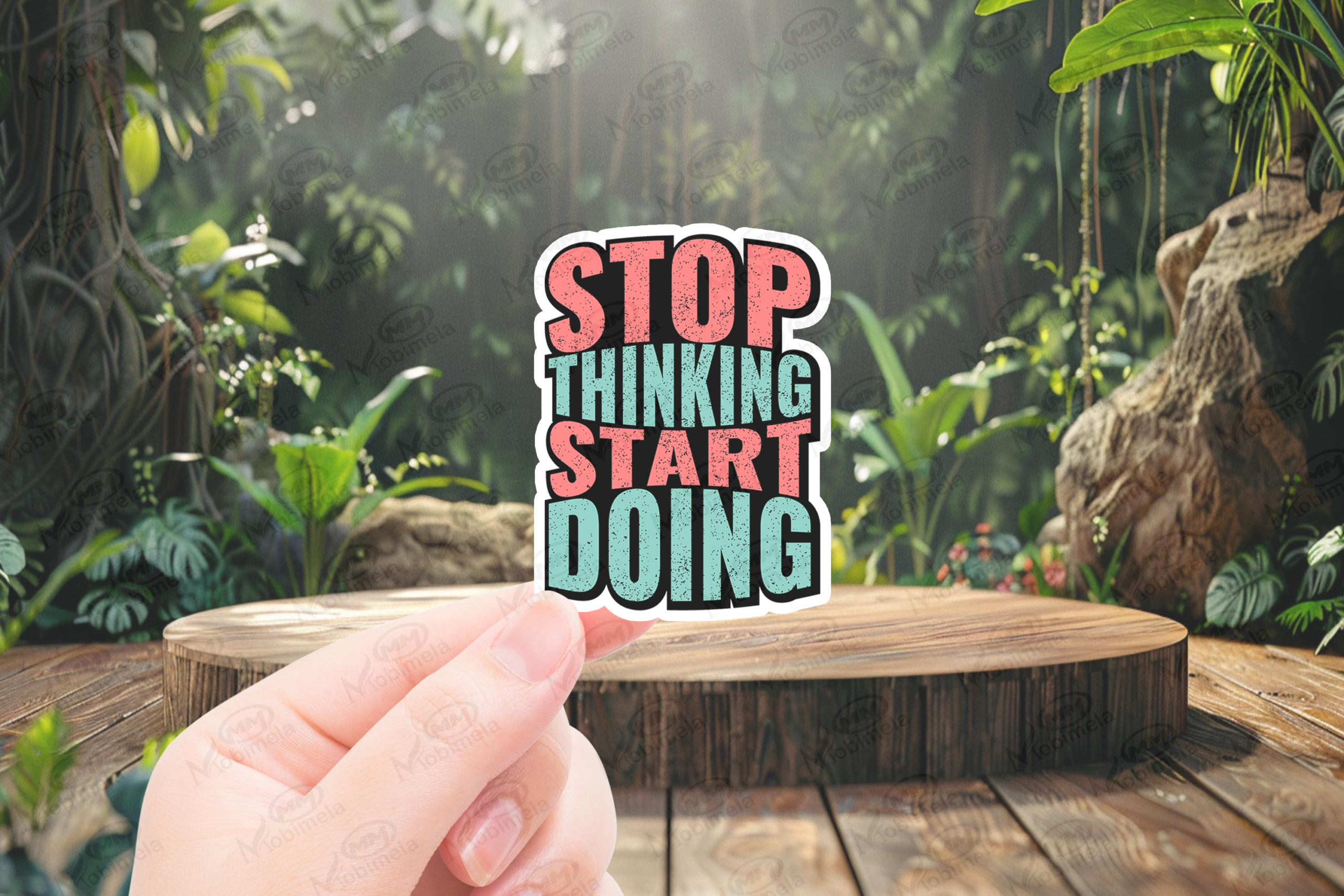 stop thinking start doing sticker